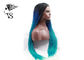 Tresses bleues de boîte d'avant d'Ombre Syntheticlace, longue perruque tressée africaine colorée de cheveux fournisseur